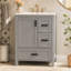 Meuble-lavabo moderne de 24 po avec lavabo en céramique, porte à fermeture en douceur, tablette de porte à double couche et 3 tiroirs-133416766