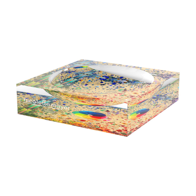 Color Wheel XOXO Acrylic Decorative Tray, 6"W x 6"D x 2"H