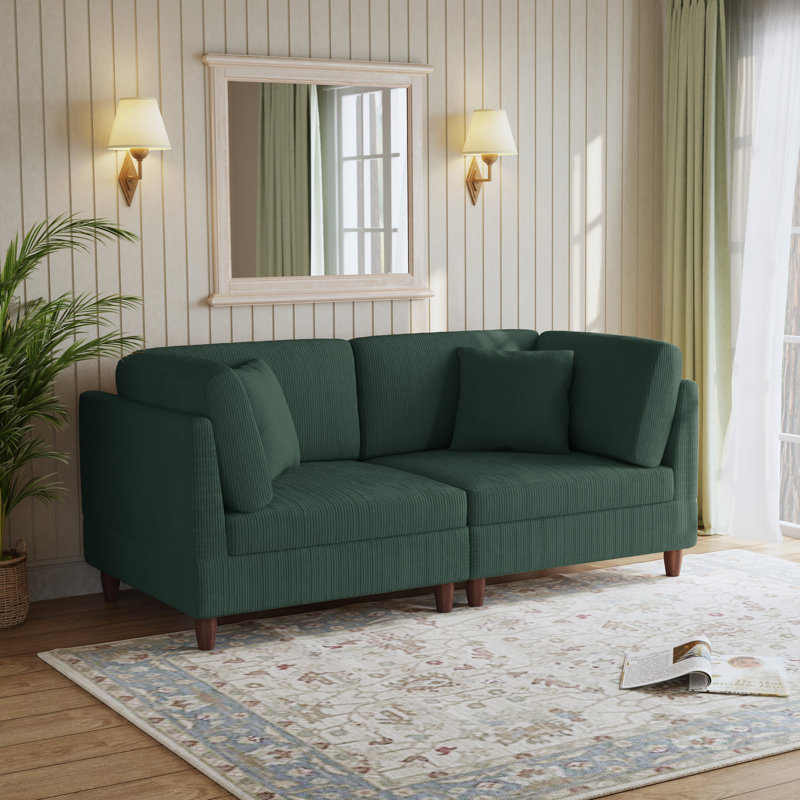 Seemab 2 Piece Sofa Set, Hunter Green
