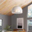 Moon 1-Light Rattan Pendant - White