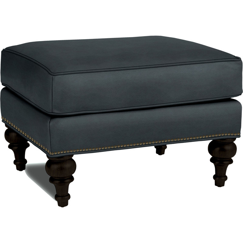 Tandre Upholstered Ottoman, Blue Genuine Leather
