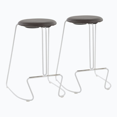 Upholstered Counter Stool with Metal Frame
