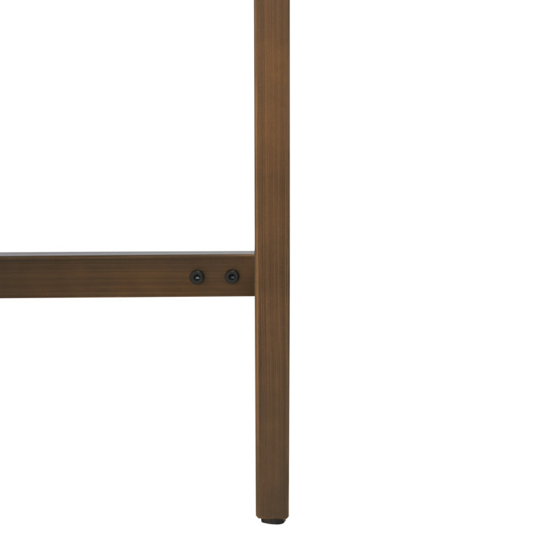 Vera Solid Wood Writing Desk, Walnut/Antique Brass