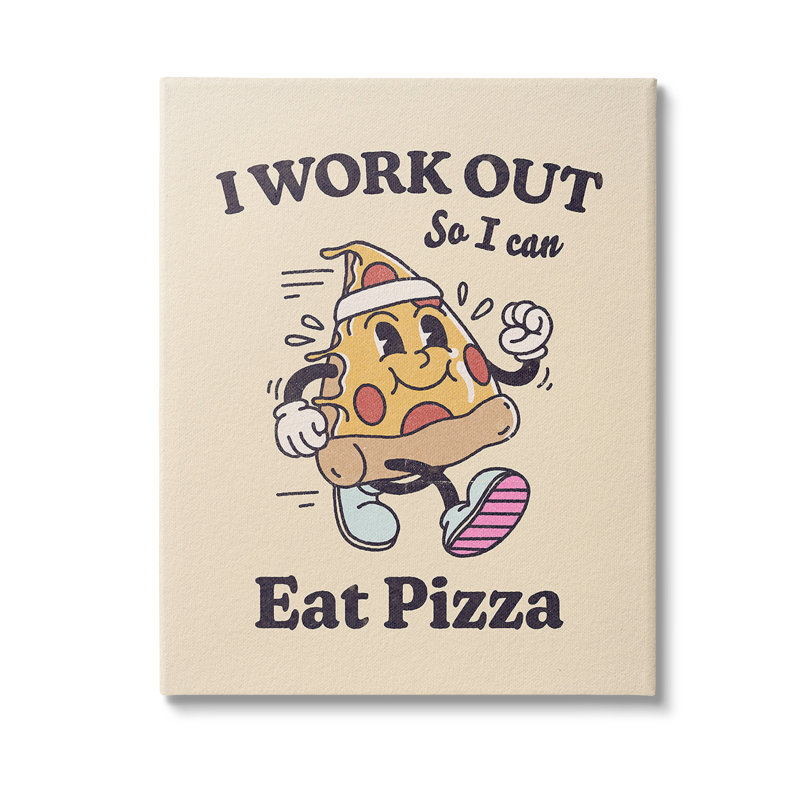 Conception d'art sur toile Work Out To Eat par Victoria Barnes, H 20 po x l 16 po