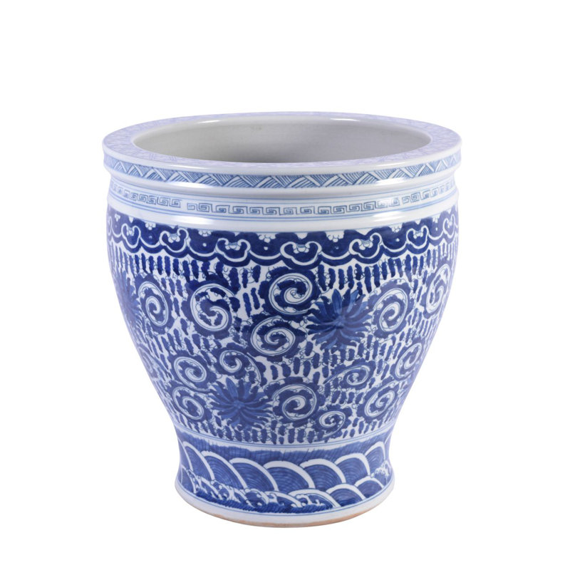Handmade Ceramic Planter, 16.5" H x 16" W x 16" D