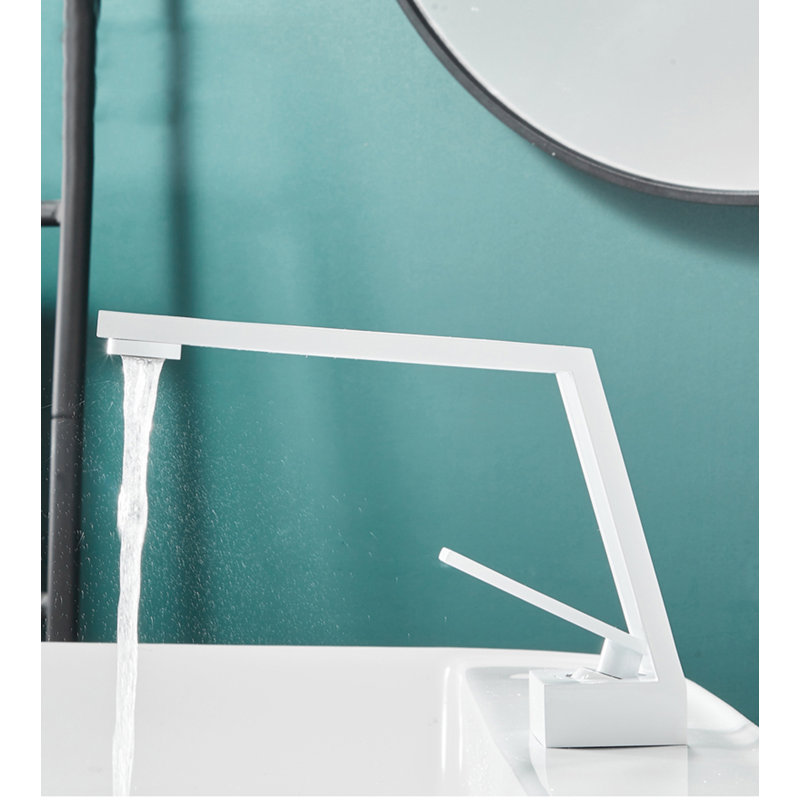 Robinet de salle de bain pour robinet de lavabo monotrou contemporain à 1 levier avec robinet à levier unique en laiton massif