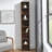 8-Tier Media Tower Rack, CD DVD Slim Storage Cabinet With Adjustable Shelves, Tall Narrow Bookcase Display Bookshelf For Home Office,Multi-Functional Double-Decker Bookcase-1816705530