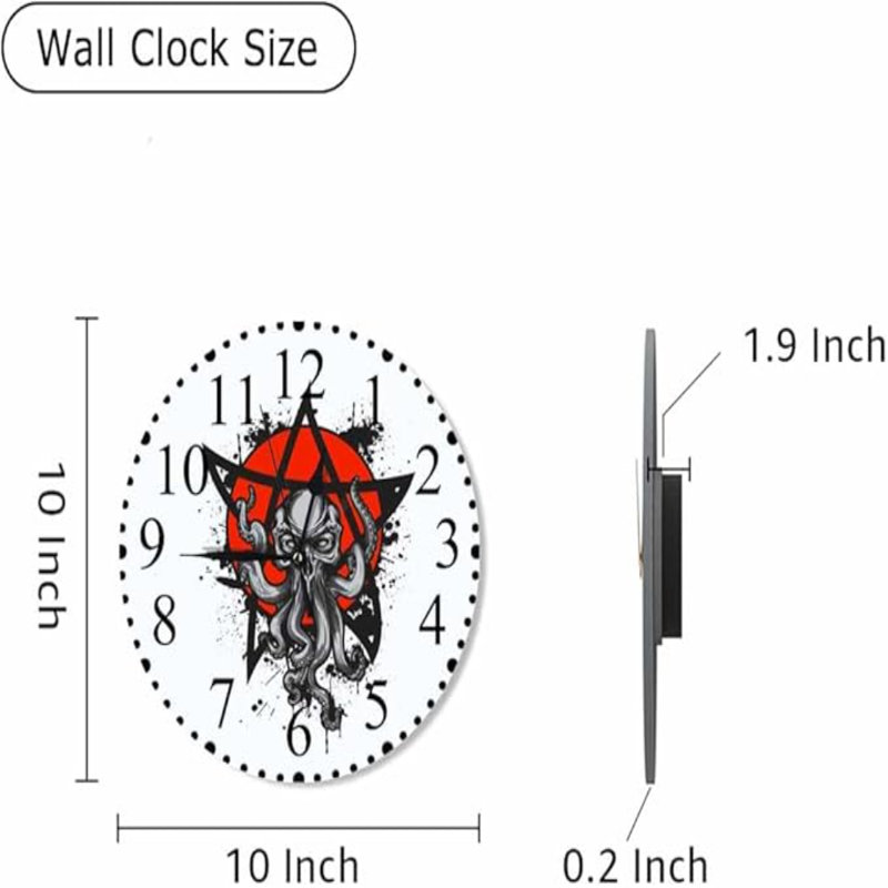 Horloge murale Octopus Skull Head