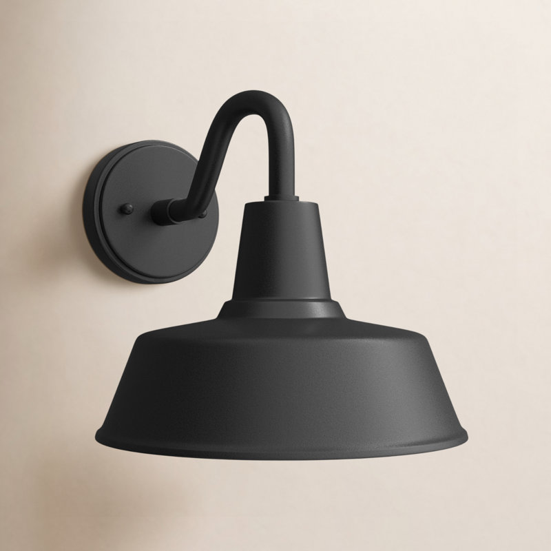 Barn 1 - Light Outdoor Barn Light, Black, 10.63" H x 12" W x 12" D, No