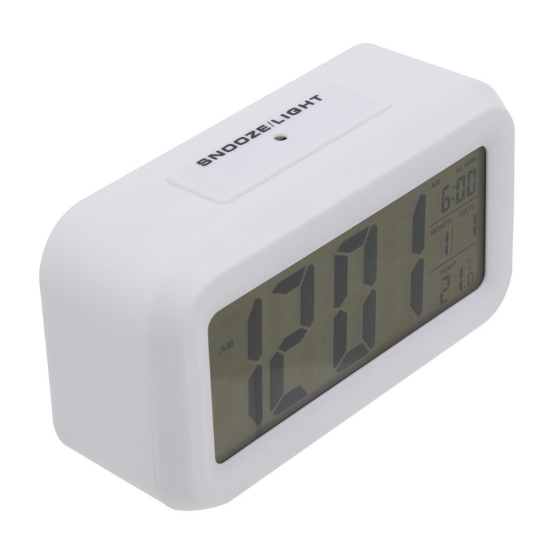 Digital Electric Alarm Tabletop Clock, White