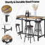 Ensemble de table de cuisine 5 pièces à hauteur de comptoir, table de bar avec 4 tabourets