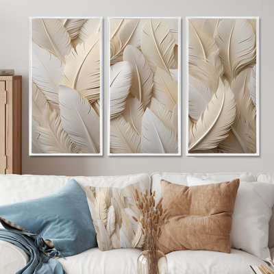 Plumes de plumes - ensemble d'art mural plumes