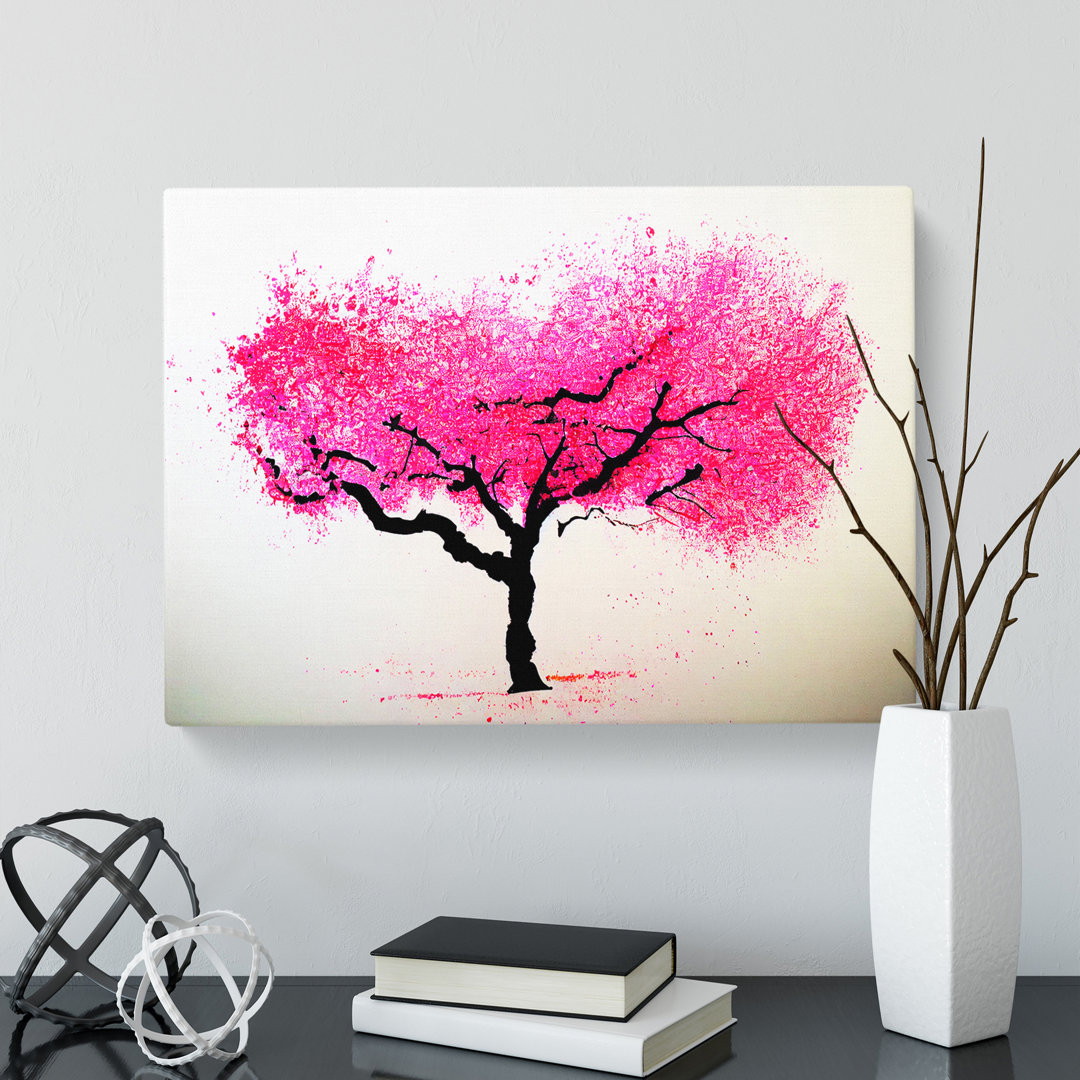 Inspiring Cherry Blossom Tree Abstract - Wrapped Canvas