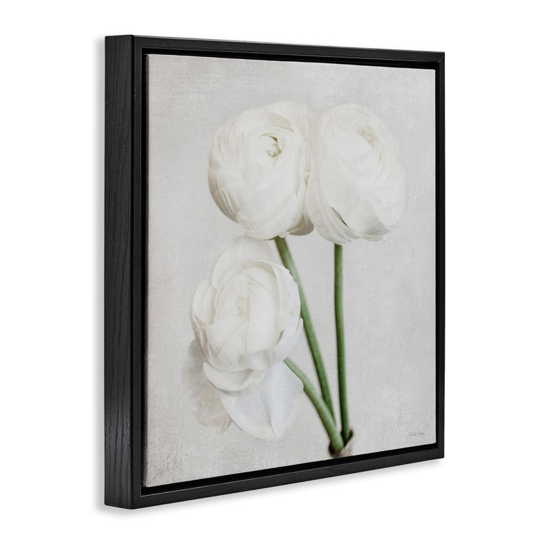 "Charmant pivoine", art mural encadré par Jennifer Rigsby, Cadre flottant noir de jais, H 18 po x l 18 po