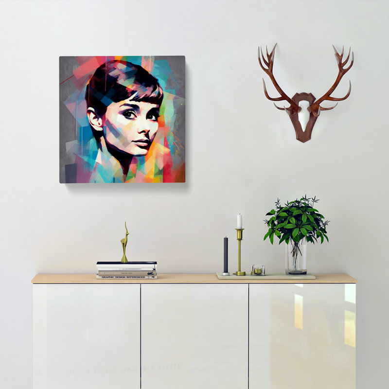 Audrey Hepburn Abstract Art - Wrapped Canvas, 35cm H x 35cm W x 3cm D