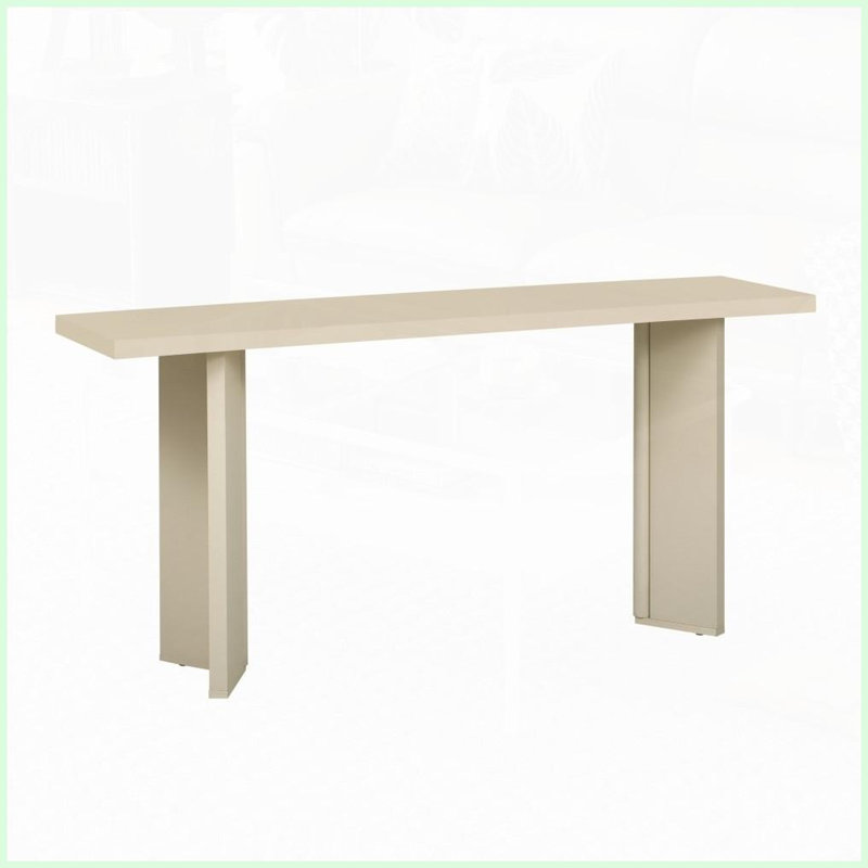 Table basse moderne en placage de pin minimaliste avec pieds géométriques - Assemblage facile pour le salon et amp; Couloir