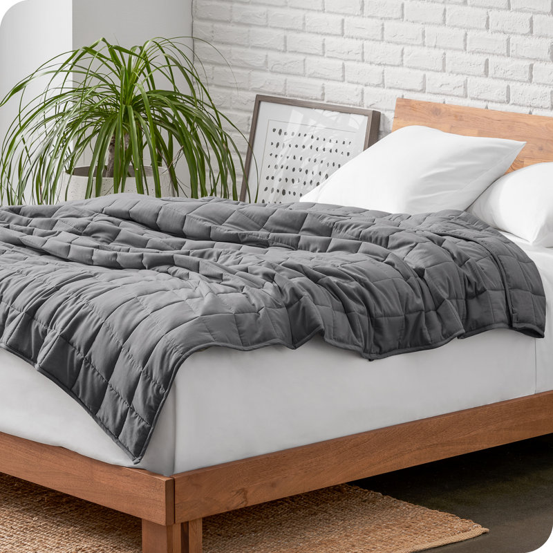 Couverture en coton sergé, l 80 po x L 87 po, 30 lb, Gris