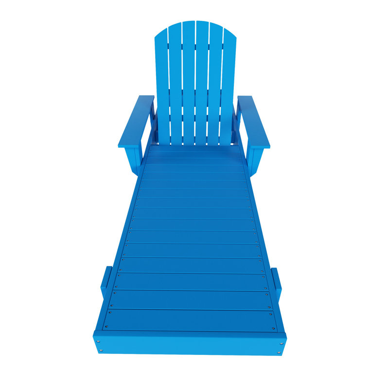 Méridienne inclinable en polyuréthane extensible pour l'extérieur de 77,6 po Altura, Bleu pacifique