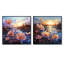 «Pink Morning Glory», ensemble de 2 collages carrés-876610374-876610375