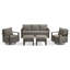 Ensemble de meubles de patio 5 pièces Allcot, canapé d'extérieur en osier avec coussins pivotants et confortables-409370909-409370880