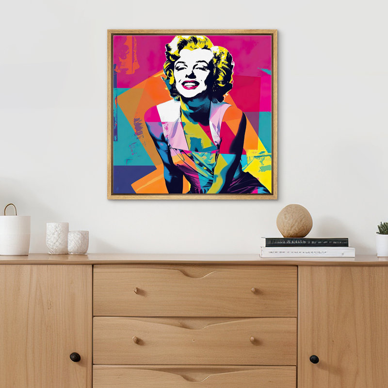 Pop Pop Street, Marilyn Monroe, Graffiti, Encadré naturel, H 24 po x l 24 po