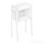 Table de bout moderne en stratifié blanc et métal blanc-128972869