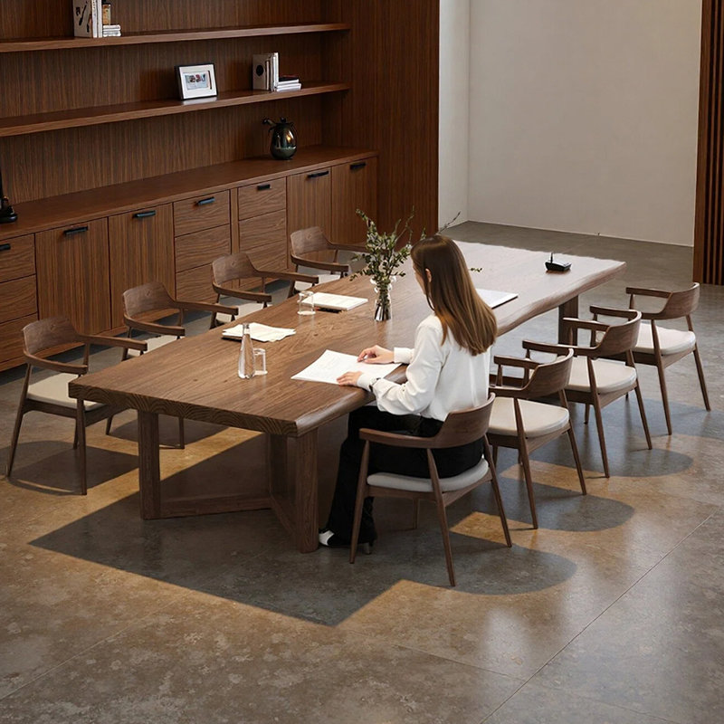 Ensembles de tables de conférence simples en bois massif haut de gamme, H 29,52 po x L 86,61 po x l 35,43 po