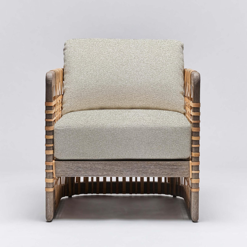 Palms Armchair, Hemp Loop, White Ceruse