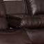 Canapé inclinable en cuir synthétique 81,1 po 3 places avec table rabattable et porte-gobelets, brun-116975490