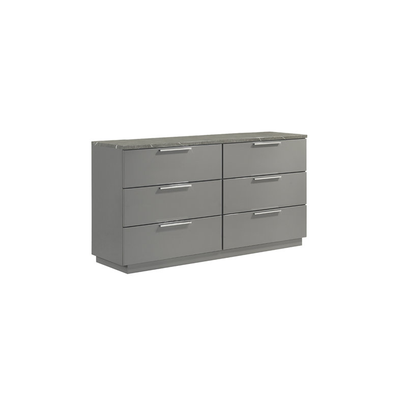 Commode 6 tiroirs Oniskey - gris