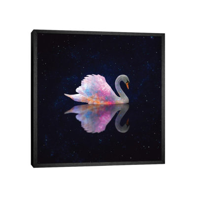 Swan Galaxy 1 Piece Wall Art on Canvas