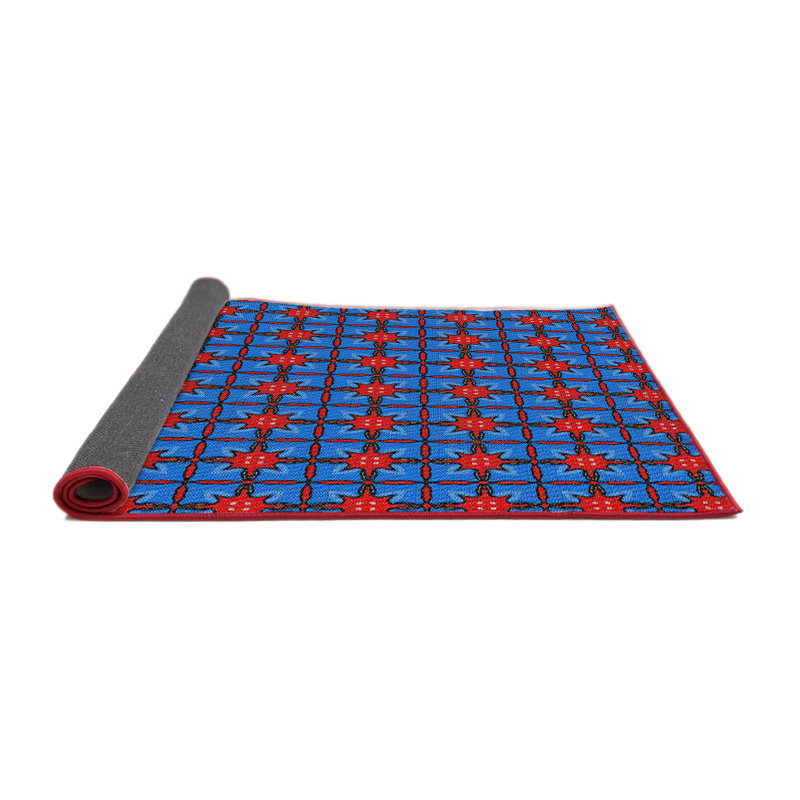 Tapis brun/bleu à tisser électrique, Rond 4 pi