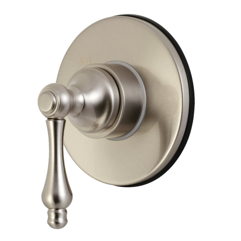 Valve de dérivation à trois voies à une poignée avec ensemble de garniture, Nickel brossé