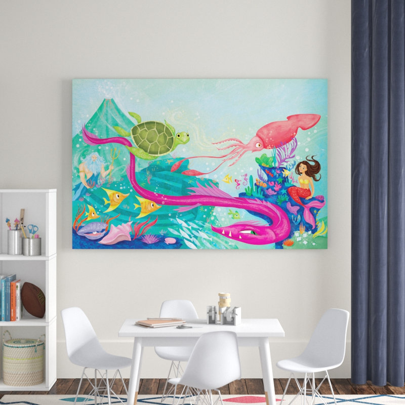 Sea Friends - Graphic Art on Canvas, 102cm H x 152cm W