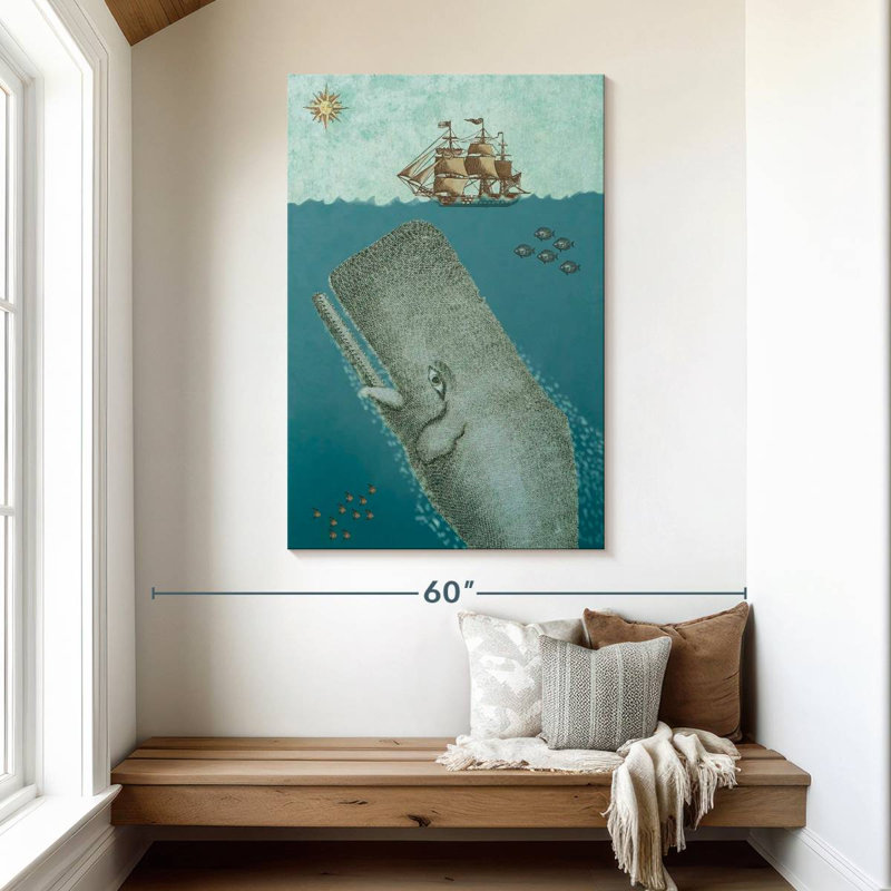 Baleine et bateau I, H 48 po x l 32 po