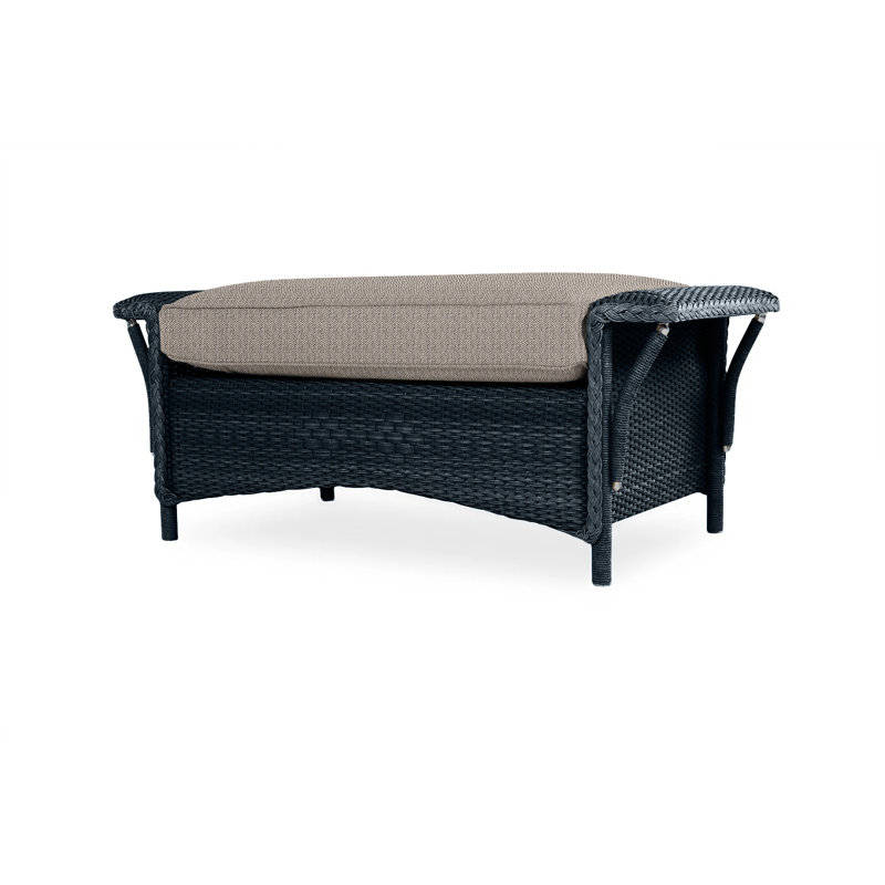 Nantucket Outdoor Ottoman, Sailcloth Seagull, Ebony