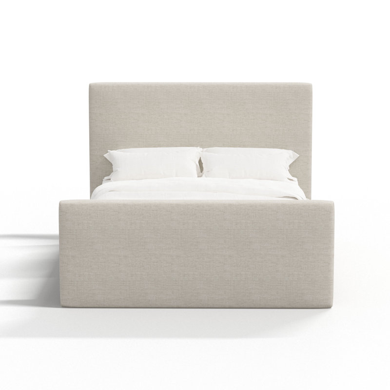 Upholstered Bed, Twin, Relaxed Zinc Linen