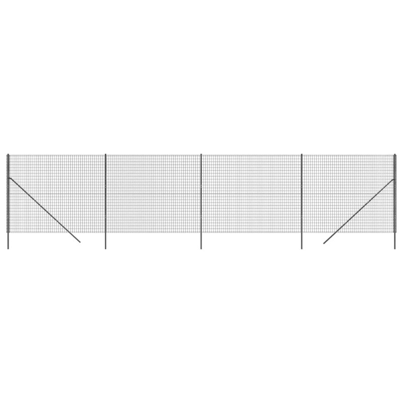Aynsleigh Anthracite Metal Wire/Mesh Fence, 160cm H x 1000cm W x 5cm D, 7