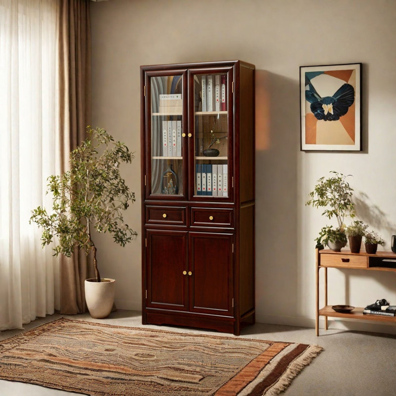 Bibliothèque de rangement style européen, Brun foncé