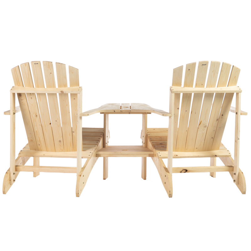 Fir Outdoor Adirondack Chair With Table