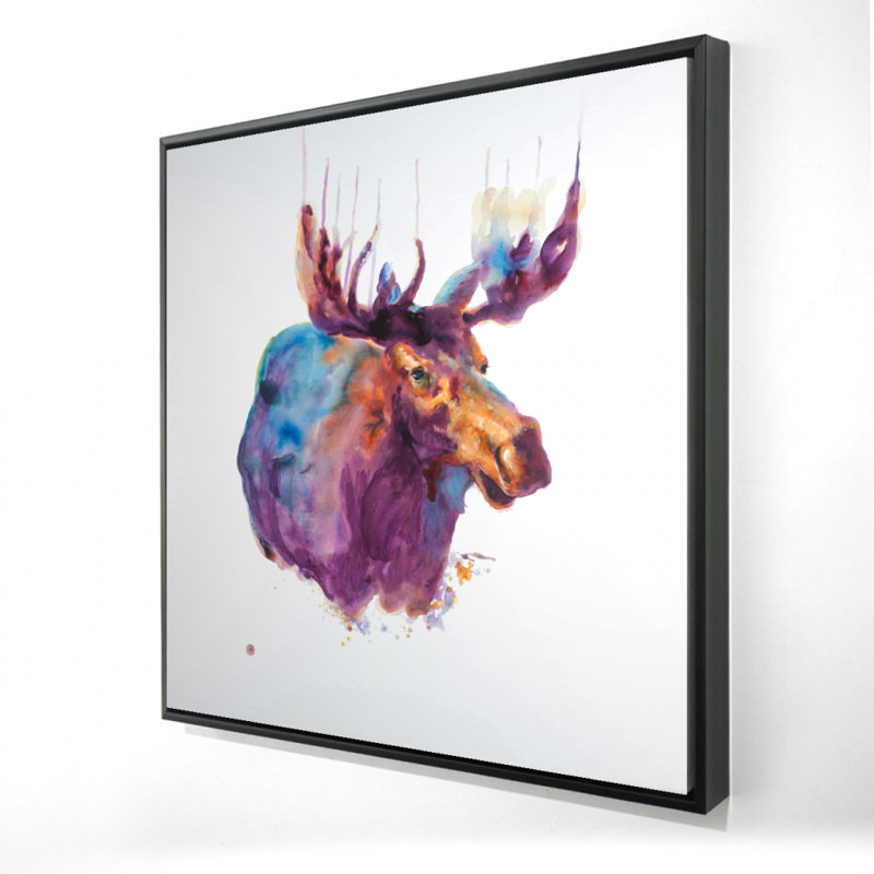 Impression abstraite d'orignal sur toile, H 36 po x l 36 po