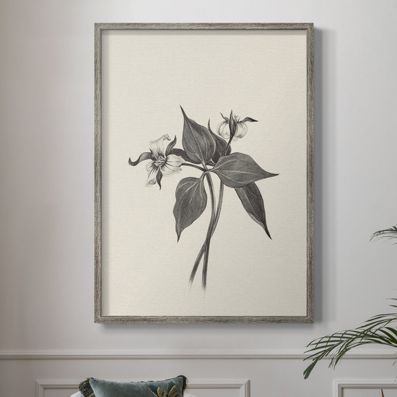 Impression florale vintage encadrée CLxx - bois massif, H 11 po x l 9 po