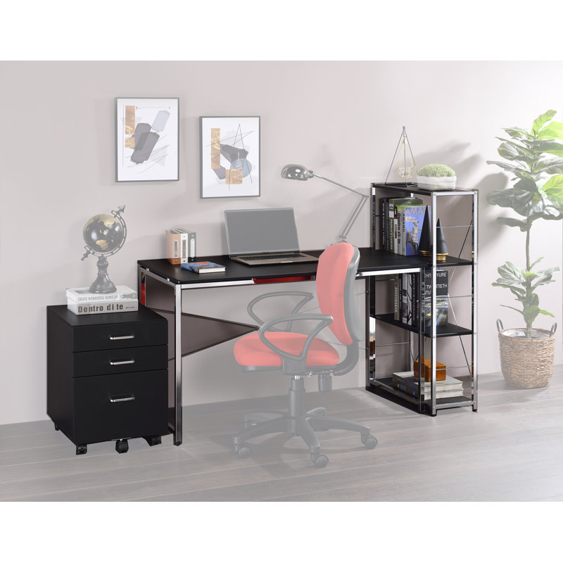 Ensemble de bureau 3 pièces Jeremiah, Noir