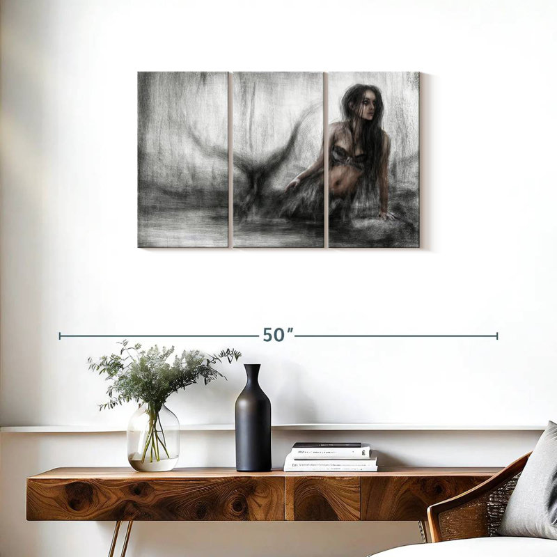 Kelan Dark Mermaid, 20" H x 33" W