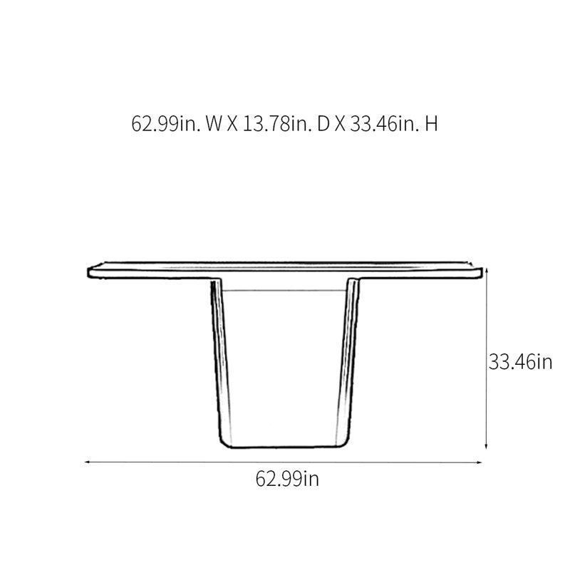 Modern High End Luxury Console Table, 33.46" H x 62.99" W x 13.78" D