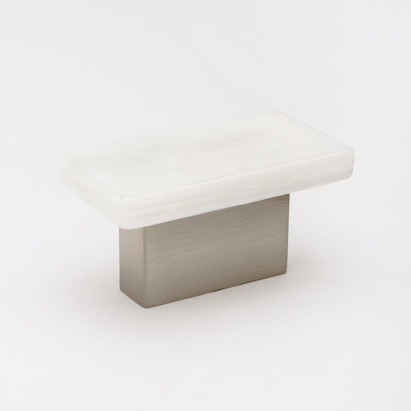 Poignée barre 2 po Skyline, Blanc, Nickel satiné