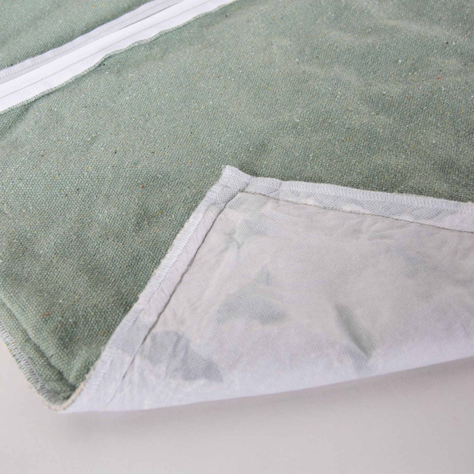 Recycled Cotton Canvas Throw Pillow, Light Green/Natural, Down Blend