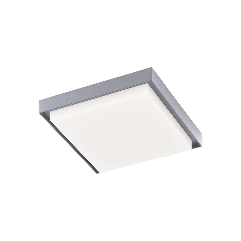 Plafonnier encastré d'extérieur à DEL Ridge, gris, H 1,5 po x l 8,25 po x P 8,25 po