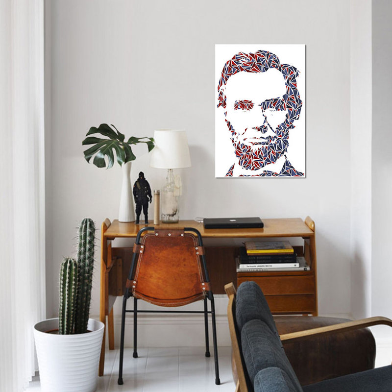 « abraham lincoln », impression sur toile, H 18 po x l 12 po x P 1,5 po, Toile tendue, Pas de tapis