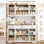 Frostia 70.9"H Kitchen Pantry With Charge Station, 55.1"W Farmhouse Style Pantry Cabinet with Microwave Shelf & Adjustable Shelves-1545646857